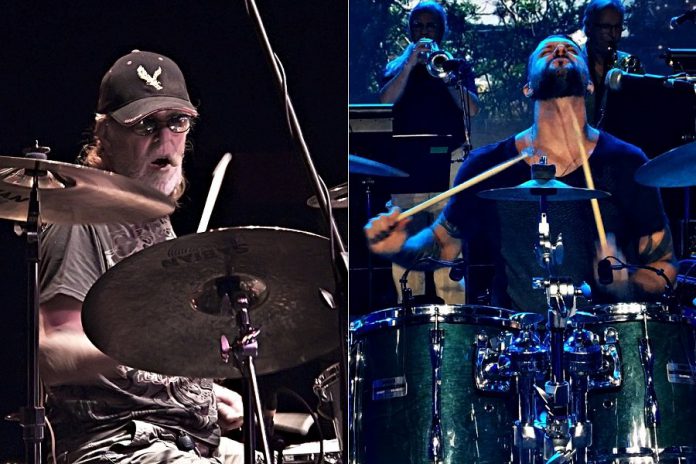 The Lighthouse family spans the generations: Lighthouse co-founder and original drummer Skip Prokop (left) passed away in 2017; his son Jamie Prokop is now the band's drummer.  (Photos courtesy of Hoffert Communications)