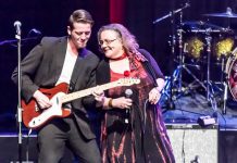 Local blues singer Jane Archer, pictured here with Brandon Humphrey at the "Love for Lydia" benefit concert at Showplace Performance Centre in 2015, performs with her band The Heart of Blues (Liam Archer, Brandon Humphrey, Tony Silvestri, and Andy Pryde) at the Black Horse in downtown Peterborough on Friday, September 13th. (Photo: Linda McIlwain / kawarthaNOW.com)
