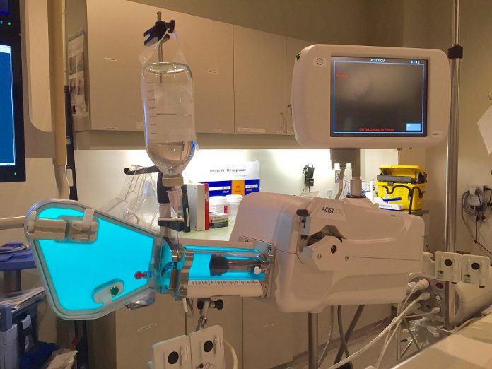 This new contrast dye injector for the Cardiac Catheterization Lab at Peterborough Regional Health Centre (PRHC) was funded by donors to the PRHC Foundation.  (Photo courtesy of PRHC Foundation)