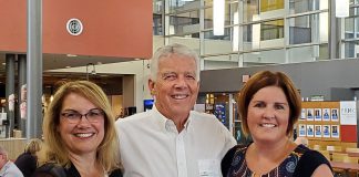Past Peterborough Regional Health Centre (PRHC) Foundation president and CEO Debbie McGarry joins former executive director Jim Coghlan and current president and CEO Lesley Heighway at the Foundation's recent 40th anniversary celebration at the PRHC Learning Centre. (Photo courtesy of PRHC Foundation)