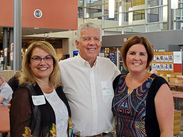 Past Peterborough Regional Health Centre (PRHC) Foundation president and CEO Debbie McGarry joins former executive director Jim Coghlan and current president and CEO Lesley Heighway at the Foundation's recent 40th anniversary celebration at the PRHC Learning Centre. (Photo courtesy of PRHC Foundation)