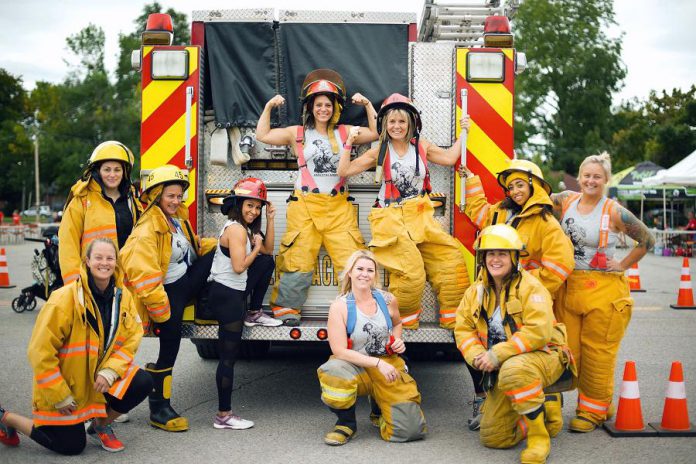 The Amazon Army, an all-women team from Pickering, was one of the 13 teams that competed to see who could pull a 44,000-pound fire truck the fastest in the Pulling for Dementia fundraiser, held on September 13, 2019 at the Peterborough Memorial Centre. The fifth annual event raised a total of $34,000 for local programs and services delivered by Alzheimer Society of Peterborough, Kawartha Lakes, Northumberland and Haliburton for people living with dementia. (Photo courtesy Alzheimer Society of Peterborough, Kawartha Lakes, Northumberland and Haliburton)