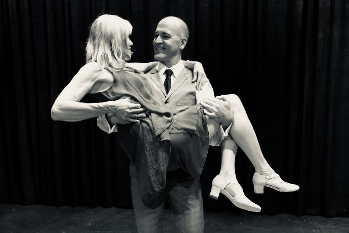 J.P. Baldwin, who has worked as a ballroom dance instructor, choreographed the play and taught his co-star Jennifer Gruer to dance, just as his character does in "Six Dance Lessons in Six Weeks", running from September 20 to October 5, 2019 at the Guild Hall in Peterborough. (Photo: Lynn Braun)