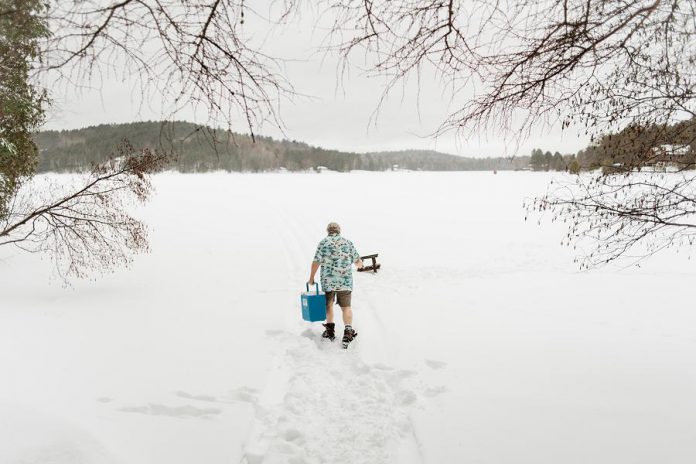 In "The Manhattan Project", Terry Novak stars as Bob Bevenah, a small-town cocktail-enthusiast with terminal cancer who decides to kill himself by heading out on the ice wearing summer clothes and drinking until he blacks out. When his son and the local community learn of his project, Bevenah has to deal with the repercussions. (Photo: Bell Tower Productions)