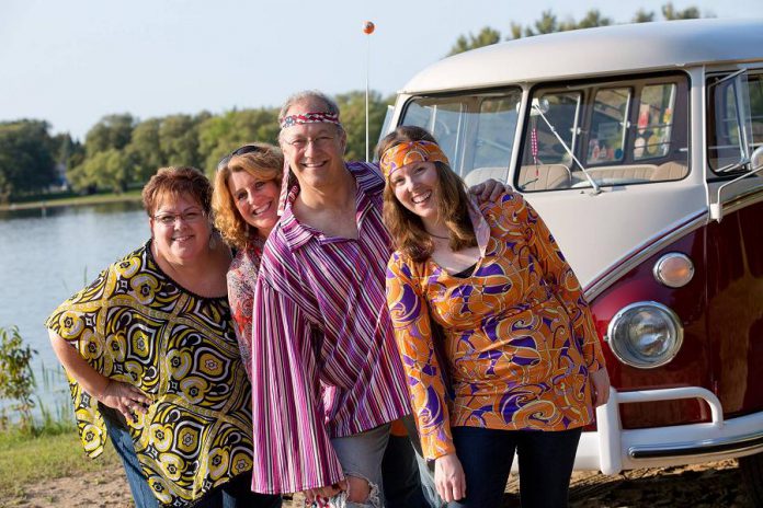 Barbara Monahan (left) with members of the Peterborough Pop Ensemble in a promotional photo for their spring 2018  "Hip to the Groove" tribute concert to the music of the 1960s and 1970s. A portion of the proceeds from the concert will go to the Kawartha-Haliburton Children's Foundation. (Photo courtesy of Peterborough Pop Ensemble)