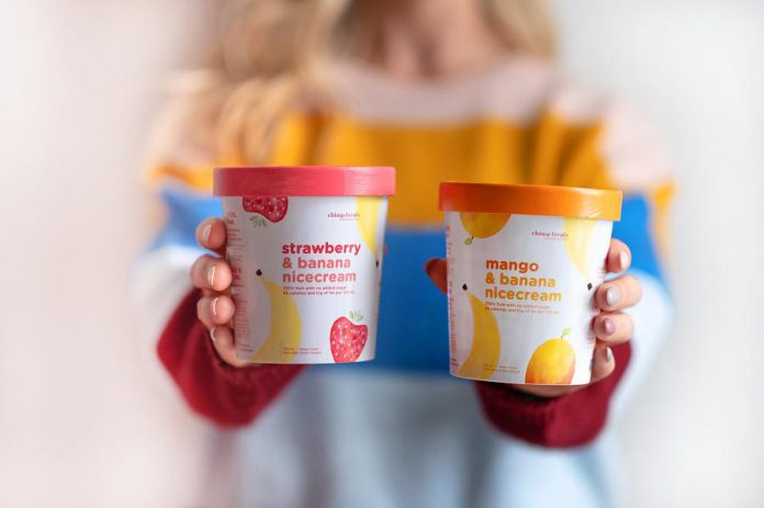 Peterborough-based company Chimp Treats has rebranded its flagship Nicecream frozen dessert line, which is sold across Canada with plans to expand to Europe retailers in 2019. The new look is designed to appeal to the product's largest demographic and to focus on "Nicecream" as a unique category of frozen dessert made of 100 per cent fruit. (Photo courtesy of Chimp Treats)
