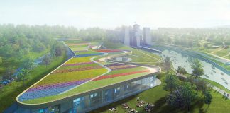 A conceptual rendering of the new Canadian Canoe Museum, an 85,000-square-foot facility to be built alongside the Peterborough Lift Lock on the Trent-Severn Waterway. (Illustration: Heneghan Peng and Kearns Mancini Architects)