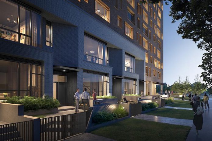 The East City Condos building has been designed to blend into the existing aesthetic of Peterborough's East City. (Rendering courtesy of TVM Group)