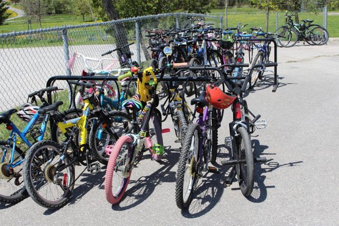 Some schools have identified that adding additional bike racks can encourage students to use their bikes to get to and from school.  (Photo courtesy of GreenUP)