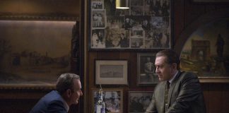 Martin Scorsese reunites Joe Pesci and Robert De Niro (pictured) along with Al Pacino in "The Irishman", an epic saga of organized crime in post-war America told through the eyes of World War II veteran Frank Sheeran, a hustler and hitman who worked alongside some of the most notorious figures of the 20th century. The Netflix film premieres on Wednesday, November 27th. (Photo: Netflix)