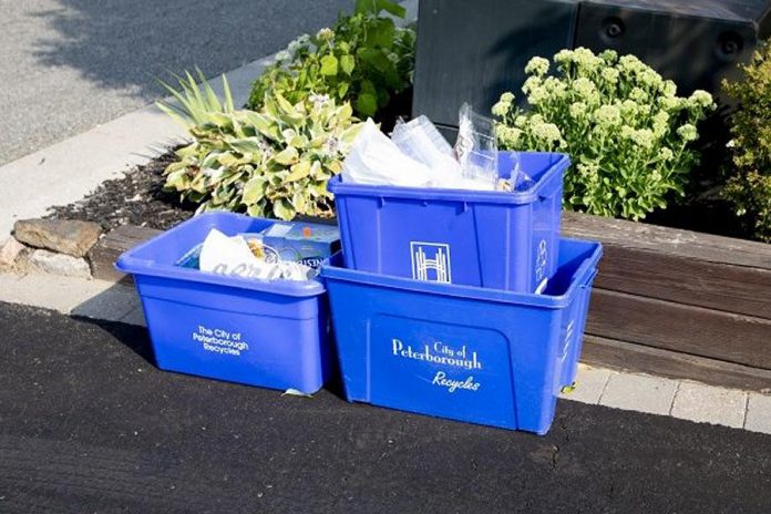 Emterra Environmental is the new contractor for recycling collection and processing in the City of Peterborough effective November 1, 2019. If you do not sort blue boxes properly, your recycling will not be collected. (Photo: City of Peterborough)