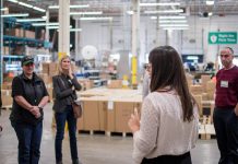 A Siemens Peterborough employee gives a tour to 40 educators from the Kawartha Pine Ridge District School Board and the Peterborough, Victoria, Northumberland and Clarington Catholic School Board on Wednesday, October 9, 2019. (Photo: Alyssa Cymbalista)