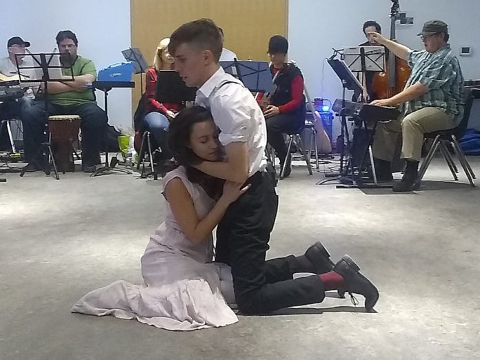 Kevin Lemieux as Melchoir and Alessandra Ferreri as Wendla during a dress rehearsal for "Spring Awakening" at Catharine Parr Traill College. (Photo: Sam Tweedle / kawarthaNOW.com)