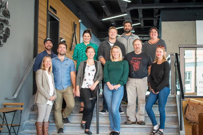 Starter Company Plus grant recipients Jordan Porter, Kristin Cole, Calvin Woodcock, Alon Nozik, Nicole Cooke Bottom L-R: Sonja Martin, Sean Thornton, Katelin Turcotte, Ashley Webster, Brett Pritchard, and Anna Perry. (Photo: Peterborough & the Kawarthas Economic Development)