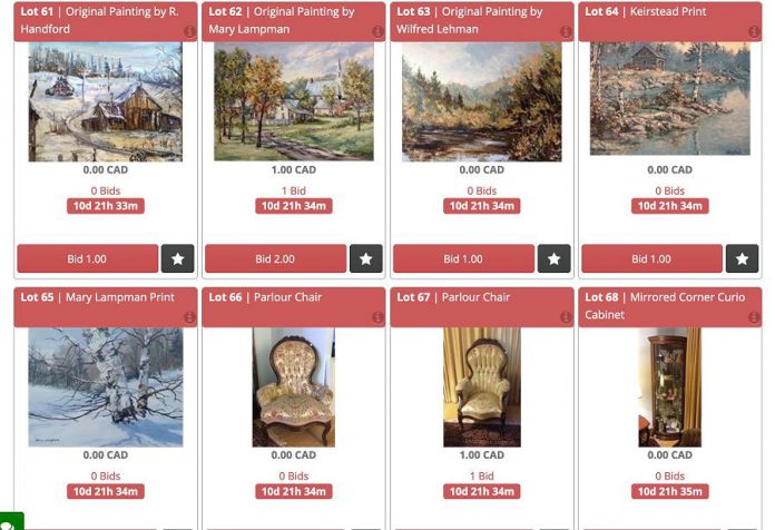 Curated in downtown Peterborough has launched an online auction service to help its clients sell items. (Screenshot)