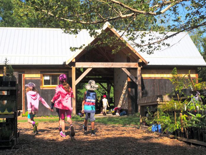 GreenUP will use donations raised this holiday season to enhance the open-air classroom and children's shelter by replacing the wood chip surface with permeable accessible flooring that will enable the space to be used by all persons. Other areas of Ecology Park that are to be made accessible include a new permanent washroom and pathways connecting with the Trans Canada Trail.  (Photo courtesy of GreenUP)