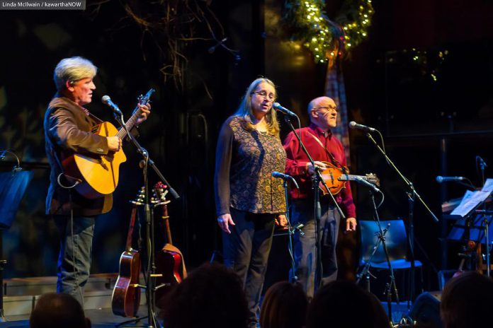 In the 20 years since Rob Fortin, Susan Newman, John Hoffman, and Curtis Driedger (not pictured) first launched the annual In From The Cold concert, it has raised over $130,000 for YES Shelter for Youth and Families. This year's concert takes place on December 6 and 7, 2019. (Photo: Linda McIlwain / kawarthaNOW.com)