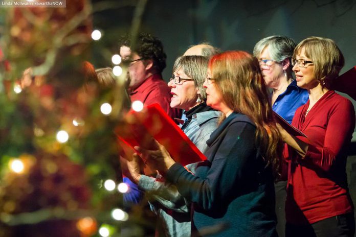 In From The Cold features the lush harmonies of Carried Away and the Convivio Chorus, with original choral arrangements by Susan Newman and John Hoffman. This year's concert takes place on December 6 and 7, 2019. (Photo: Linda McIlwain / kawarthaNOW.com)