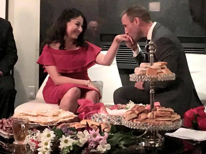 Liberal MP for Peterborough-Kawartha Maryam Monsef and former Liberal MP for Fredericton Matt DeCourcey celebrate their engagement at a family gathering in Peterborough on November 7, 2019. (Photo: Maryam Monsef / Facebook)