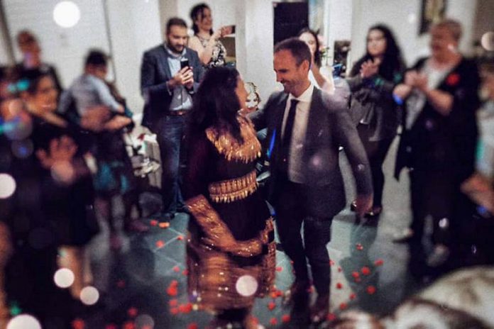 Liberal MP for Peterborough-Kawartha Maryam Monsef and former Liberal MP for Fredericton Matt DeCourcey celebrate their engagement at a family gathering in Peterborough on November 7, 2019. (Photo: Jessica Melnik / Facebook)