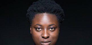 Toronto-based Afro-Caribbean actor Khadijah Roberts-Abdulla reprises her lead role in the original 2018 Factory Theatre production of Kat Sandler's critically acclaimed play "Bang Bang" during a staged reading presented by New Stages Theatre Company at Market Hall Performing Arts in downtown Peterborough on November 10, 2019. She performs as Lila Hines, a former police officer who shot an unarmed black man and becomes the unwilling subject of a hit play that plays fast and loose with the actual facts. (Publicity photo)