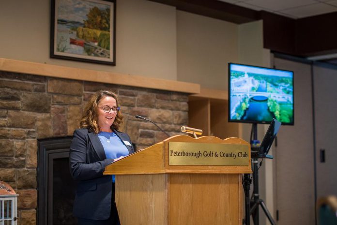 Rhonda Keenan, President and CEO of PKED, speaks at the 2019 TD Economic Outlook Luncheon, hosted by TD Bank Group Canada, Baker Tilly and PKED, at the Peterborough Golf & Country Club on Wednesday, October 30th. (Photo: Alyssa Cymbalista)