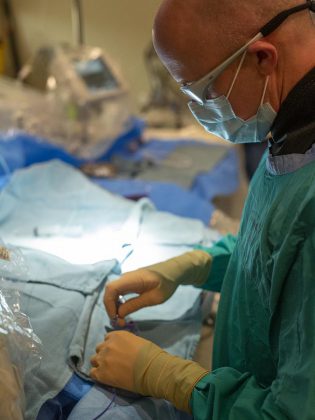 Interventional Cardiologist Dr. Warren Ball at work in Peterborough Regional Health Centre's Cardiac Catheterization Lab. Last year, the PRHC Cath Lab performed 2,918 cardiac procedures including 885 stenting procedures, 213 of which were performed while a heart attack was taking place. When a heart attack happens, 500 heart cells can die every second, so any delay in diagnosis or treatment can seriously impact recovery. In many cases, it means the difference between life and death.  (Photo courtesy of PRHC Foundation)