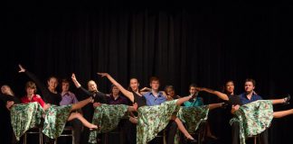Storm the Stage is an annual arts showcase, hosted by local theatre company Enter Stage Right, that features performances from secondary students in the Peterborough and surrounding area. The event, which takes place on November 29, 2019 at the PCVS Auditorium in downtown Peterborough, boasts acts such as singing, dancing, instrumental music, and spoken word, and displays student works of art, photography, and sculpture. Pictured is students in the Kenner Dance Program performing a salsa-inspired partner routine to Chayanne's "Salomé" at Storm the Stage in 2015. (Photo courtesy of Enter Stage Right)