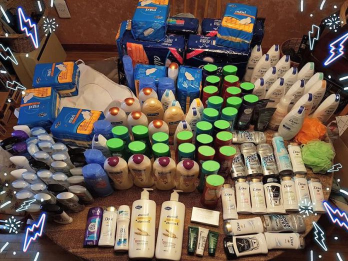 A couple used their grocery store reward points to purchase and donate these toiletries to The Rose Project. In addition to supporting local families during the holidays, The Rose Project intends to make donations to the Northumberland Centre for Independent Studies, an adult learning centre that creates Christmas baskets for students in need who are in the process of turning their lives around. (Supplied photo)