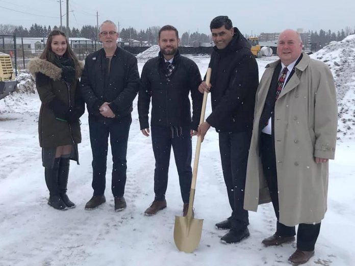 The ground-breaking ceremony for the Hampton Inn hotel to be built in Port Hope, with an expected opening in early 2021. (Photo: Port Hope & District Chamber of Commerce / Facebook)