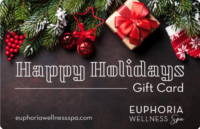 Gift cards from Euphoria Wellness Spa, which never expire and can be used for all services and products at the award-winning full-service spa in downtown Peterborough, are the perfect present for that hard-to-buy-for person on your list.  (Supplied photo)
