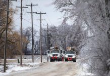 Hydro One crews on site after an ice storm. (Photo: Hydro One / Facebook)