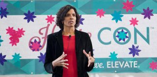 Diversity and inclusion export Annemarie Shrouder is the keynote speaker at the 2020 International Women Day Peterborough event which takes place on Friday, March 6th at the Peterborough Golf and Country Club. She is pictured here speaking at the 2015 Hautepreneurs' National Women's Conference in Albuquerque, New Mexico. (Photo: Sarah Stella)
