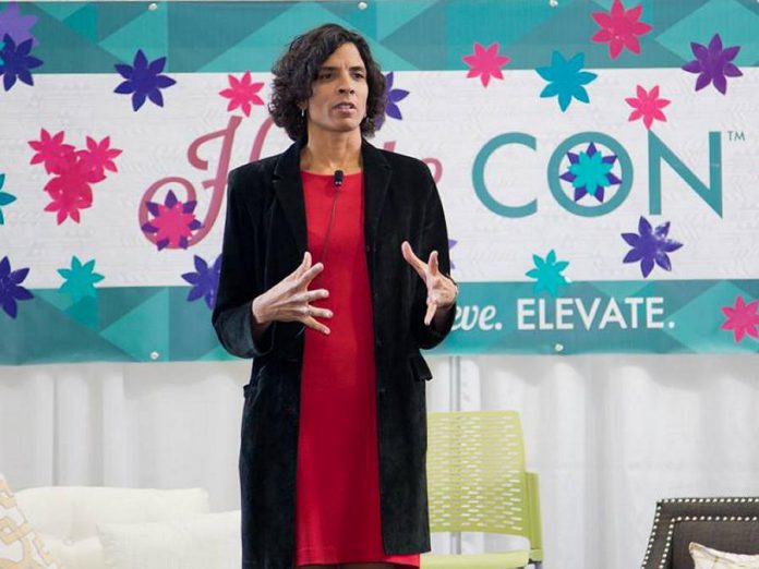 Diversity and inclusion export Annemarie Shrouder is the keynote speaker at the 2020 International Women Day Peterborough event which takes place on Friday, March 6th at the Peterborough Golf and Country Club. She is pictured here speaking at the 2015 Hautepreneurs' National Women's Conference in Albuquerque, New Mexico. (Photo: Sarah Stella)