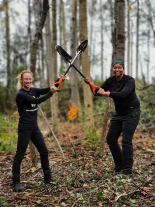 Conservation warriors! Kawartha Land Trust staff members Camille Cooper and Patricia Wilson. (Photo courtesy of Kawartha Land Trust)