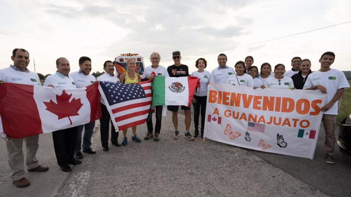 The Monarch Ultra Team is greeted by the Guanajuato Government in Mexico. The team was "blown away" by the support they received from the Mexican government and municipalities. (Photo: Rodney Fuentes)