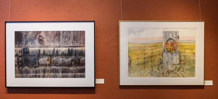 Photos by Peter Large hung at the 'Traces' exhibit, which also features photographs by  Felicity Somerset, at the Arts and Letters Club of Toronto in November 2019.  The exhibit will be on display January and February at the Art Gallery of Northumberland. (Photo: Ontario Society of Artists)