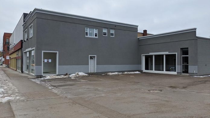 The building at 225 George Street North was previously the location of the Classic Rattan furniture store. The location includes parking.  (Photo: Bruce Head / kawarthaNOW.com)