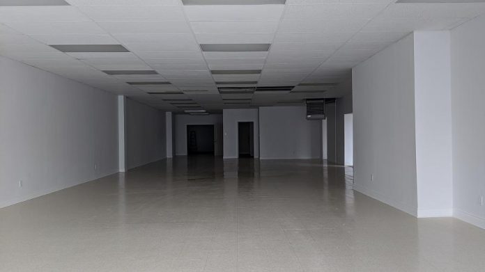 Inside the proposed new "Grower's Retail" retail cannabis store at 225 George Street North in downtown Peterborough.  (Photo: Bruce Head / kawarthaNOW.com)