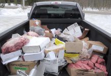 Some of the stolen meat recovered by police following thefts of more than $100,000 worth of meat from Smokey Joe's Butcher Shop and Otonabee Meat Packers in Peterborough County in January 2020. Dean Prentice of Lindsay and Terry Watson of Douro-Dummer have been arrested and charged in the thefts. (Photo: Peterborough County OPP)