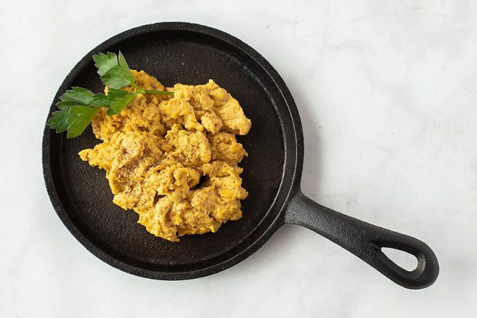 Equivalent in protein to a chicken's egg but with significantly fewer calories and less fat per serving, "the egg" is a finalist for the 2020 World Food Innovation Awards for "Best food concept", "Best ingredient innovation", and "Best plant-based alternative". (Photo: Eunite Foods / Noblegen)