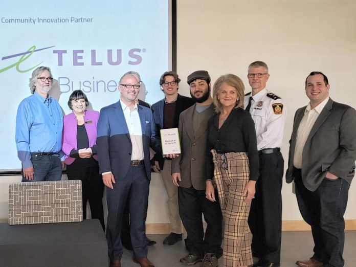 Representatives from Telus Business and  Venture13 Innovation and Entrepreneurship Centre in Cobourg at the February 19, 2020 announcement of a new strategic alliance. (Photo courtesy of the Town of Cobourg)