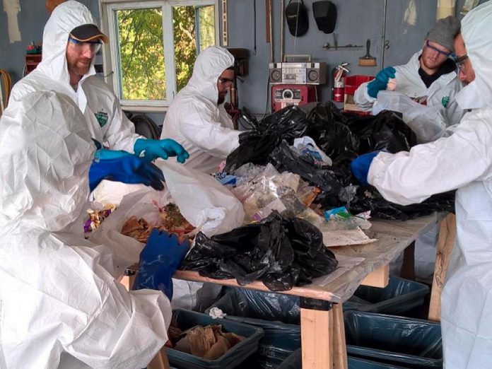 Technology already exists to help us reduce our impact on the environment and climate change, but it doesn't help if we don't change our behaviours. For example, Fleming College students conducted a waste audit on behalf of the County of Peterborough, capturing waste generation habits by analyzing contents of garbage and recycling. Results showed that 50 per cent of residential garbage bags are filled with organic waste that could be composted instead of ending up in landfill. (Photo courtesy of GreenUP)