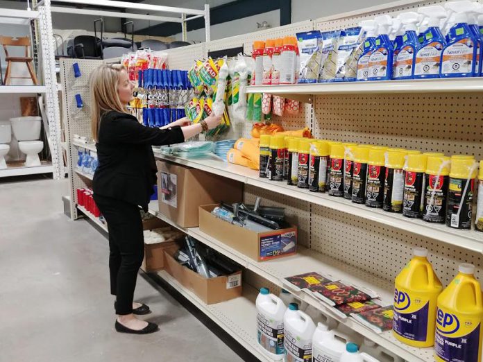 Volunteers are always welcome in the ReStore to test products, greet customers, stock shelves, and accept donated items. High school students and youth volunteers are also encouraged to get involved. (Photo courtesy of Habitat for Humanity Peterborough & Kawartha Region)