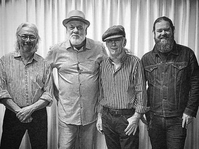 Dave Mowat and the Curbside Shuffle (Al Black on drums, Dave Mowat on harp, Terry Wilkins on bass, Clayton Yates on guitar) bring their Chicago, Delta, and country blues to the Keene Centre for the Arts on Saturday, February 8th. The band will also be hosting the PMBA Deluxe Blues Jam at Dr. J's in Peterborough the following week on Saturday afternoon. (Photo: Dave Mowat and the Curbside Shuffle / Facebook)