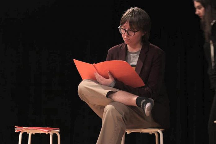 In Enter Stage Right's production of Amanda Murray Cutalo's one-act comedy "Typecast", Julian Pawchuk plays Will "The Politician", one of the student actors cast against type in a high school play. (Photo: Dakota Hamilton)