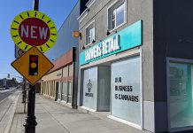 Growers Retail, Peterborough's first legal cannabis retailer located at 225 George Street North in downtown Peterborough, is set to open on April 1, 2020. (Photo: Bruce Head / kawarthaNOW)
