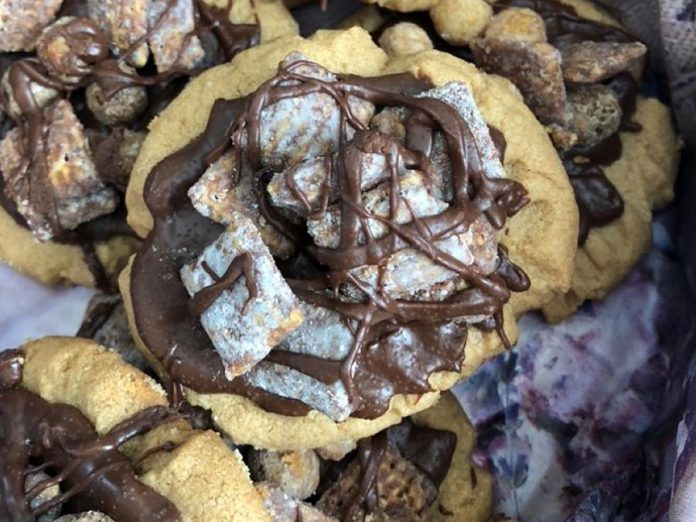 Chocolate peanut ganache-covered peanut butter cookies with Chex mix are just one of the decadent treats offered at For the Love of Sprinkles in downtown Peterborough. (Photo: For the Love of Sprinkles)