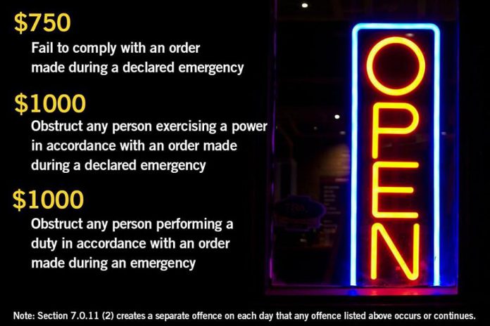 New fines are available to police under the Provincial Offences Act to enforce Ontario's state of emergency. Much larger fines and prison terms are also available to police if needed under Ontario's  Emergency Management and Civil Protection Act.   (Photo: OPP)