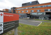 Signs point to the main entrances at Peterborough Regional Health Centre, including the Emergency Department. (Photo: PRHC)